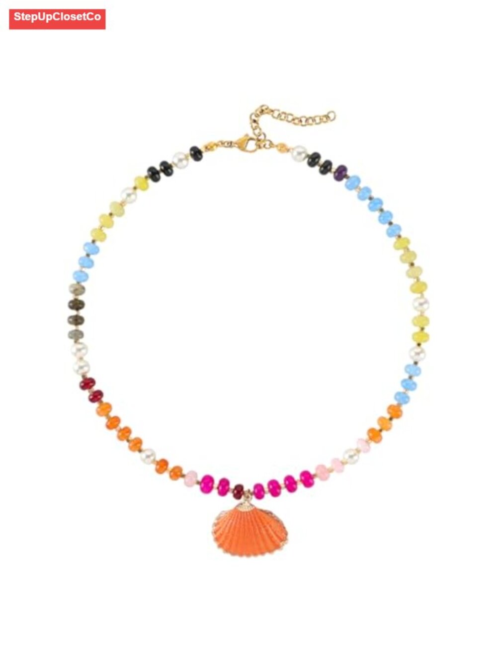 Beaded Choker Necklace for Women Boho Gemstone Natural Stone Summer Beach